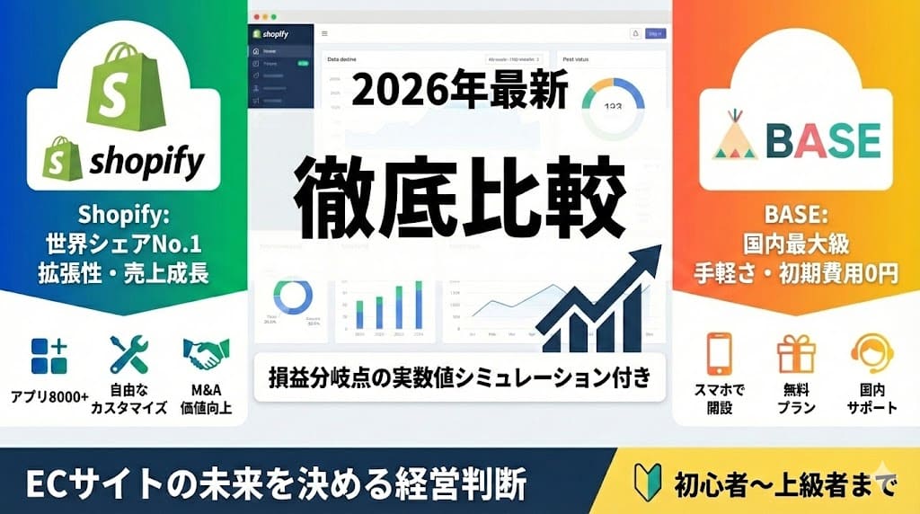 shopifyとbaseをイメージして比較した自作画像